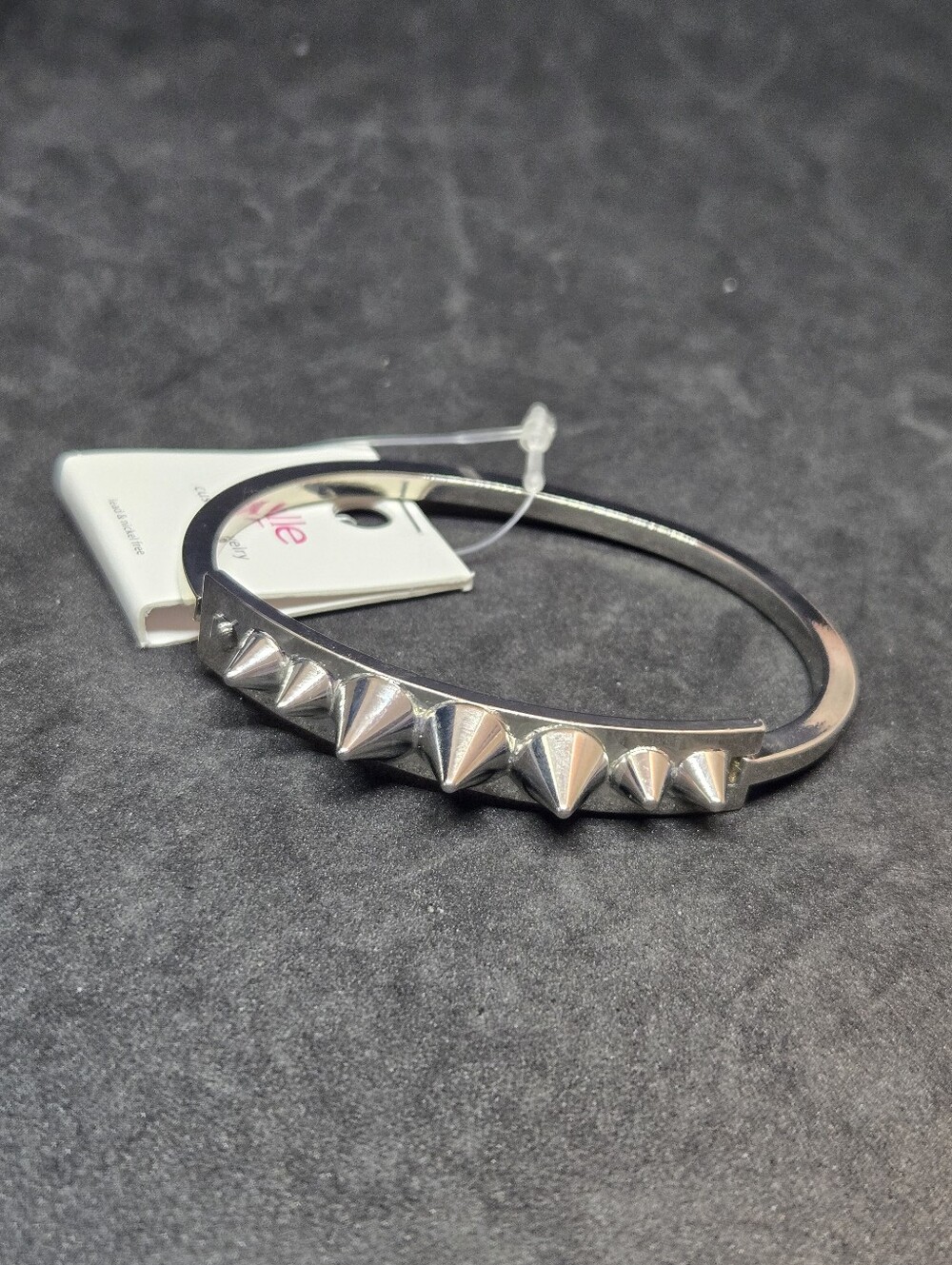 NWT Spike Studded Metal Clamper Bangle Goth Punk Rock Style Bracelet Costume